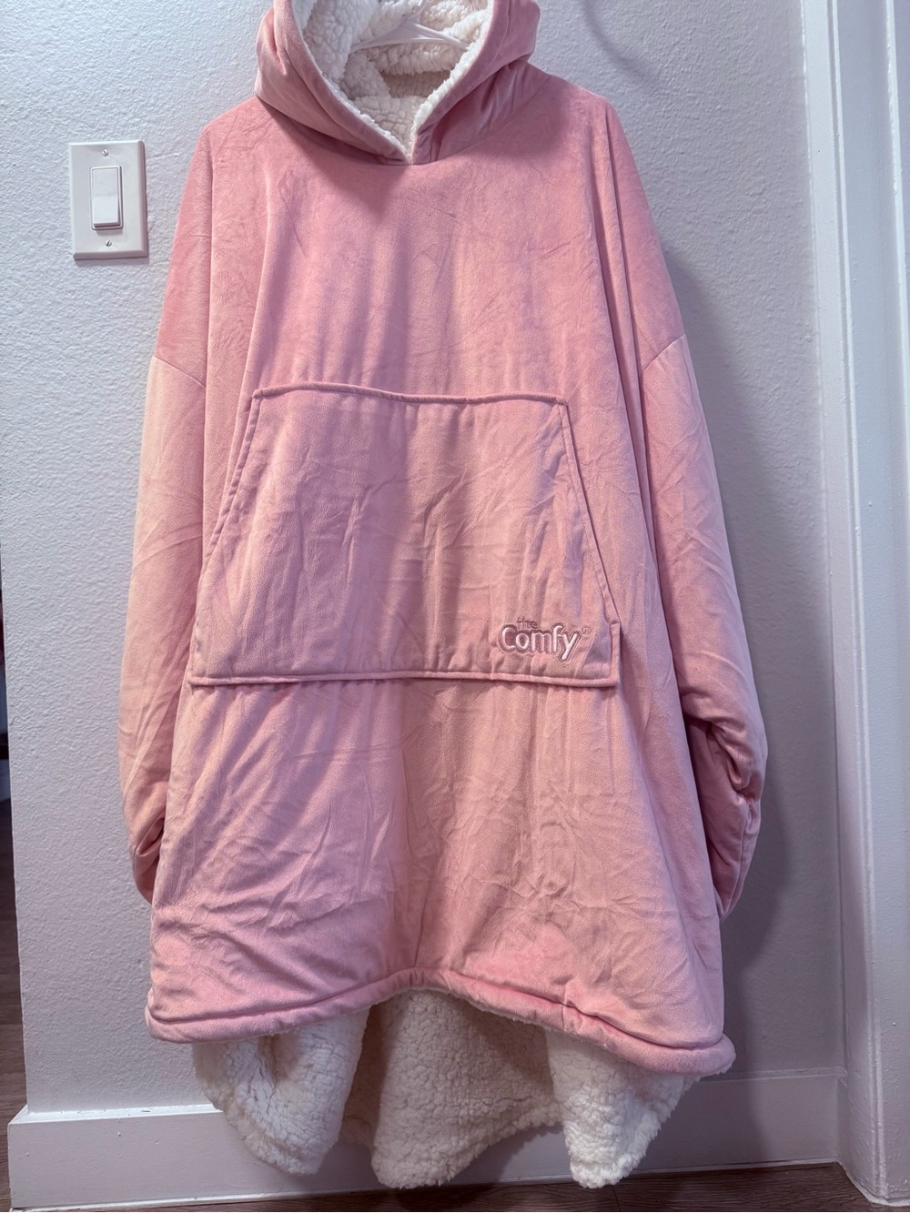 Comfy Pink Plush Wearable Hoodie